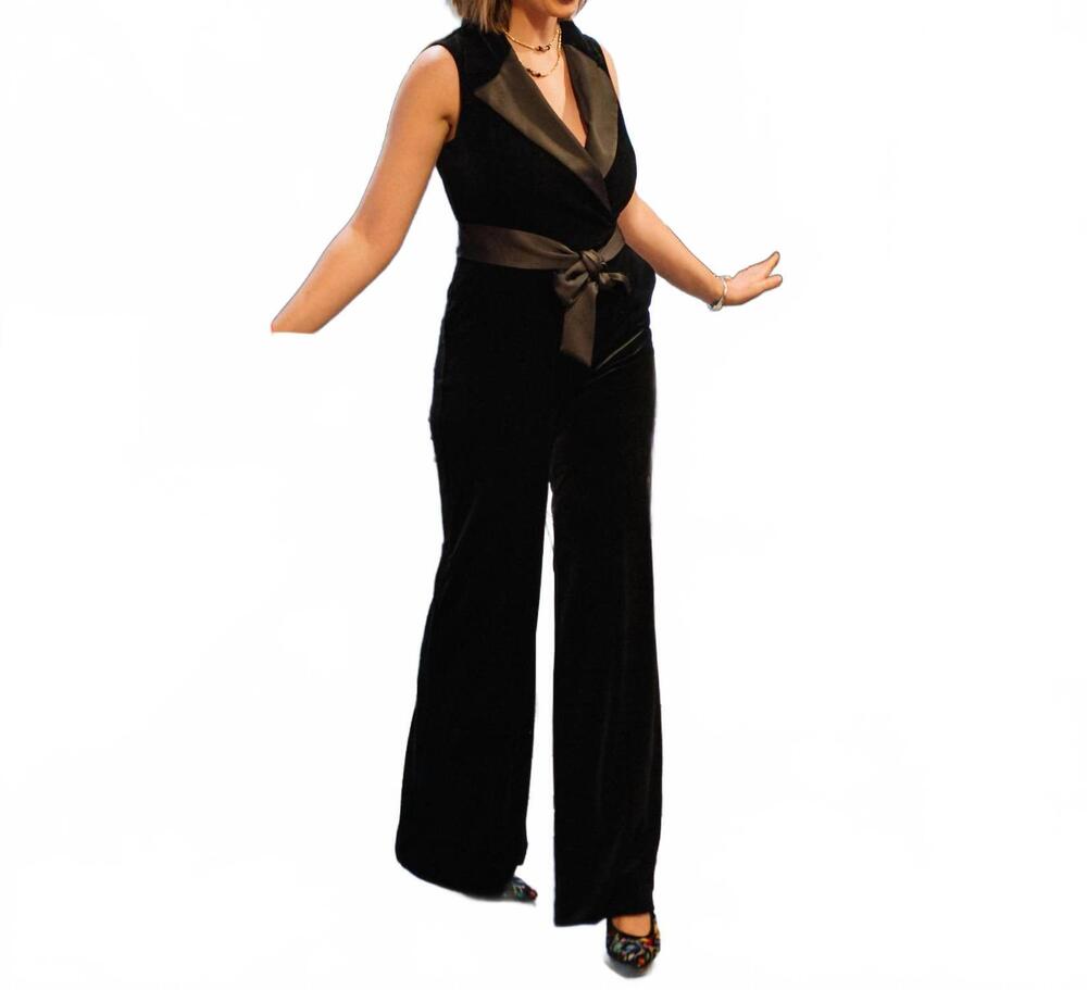 NEW IRIS SETLAKWE velvet jumpsuit in black